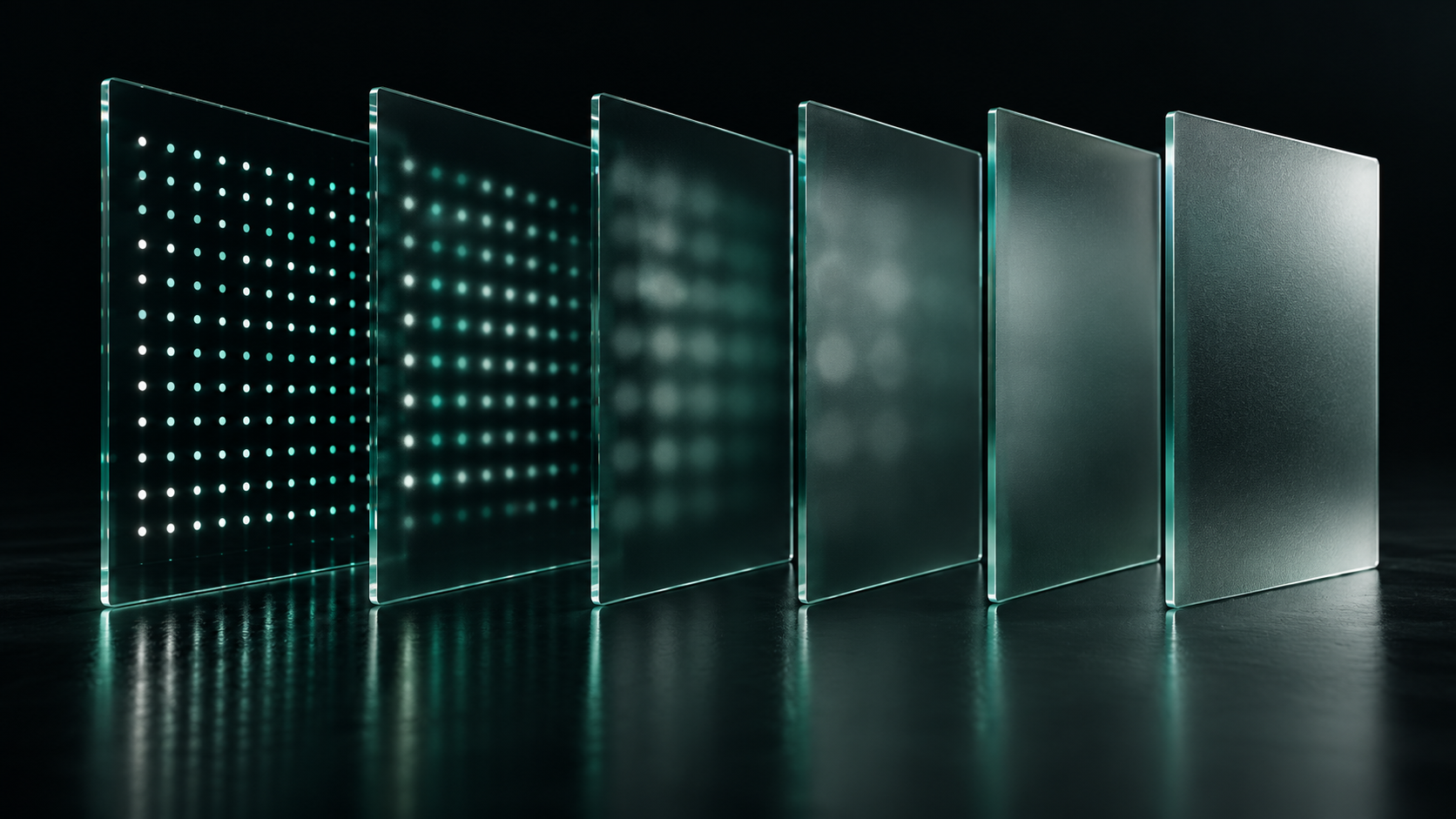 Layered glass masking a pattern of data points